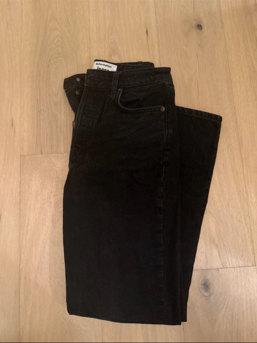Reformation Cynthia High Rise Straight Jeans | 27 | Black